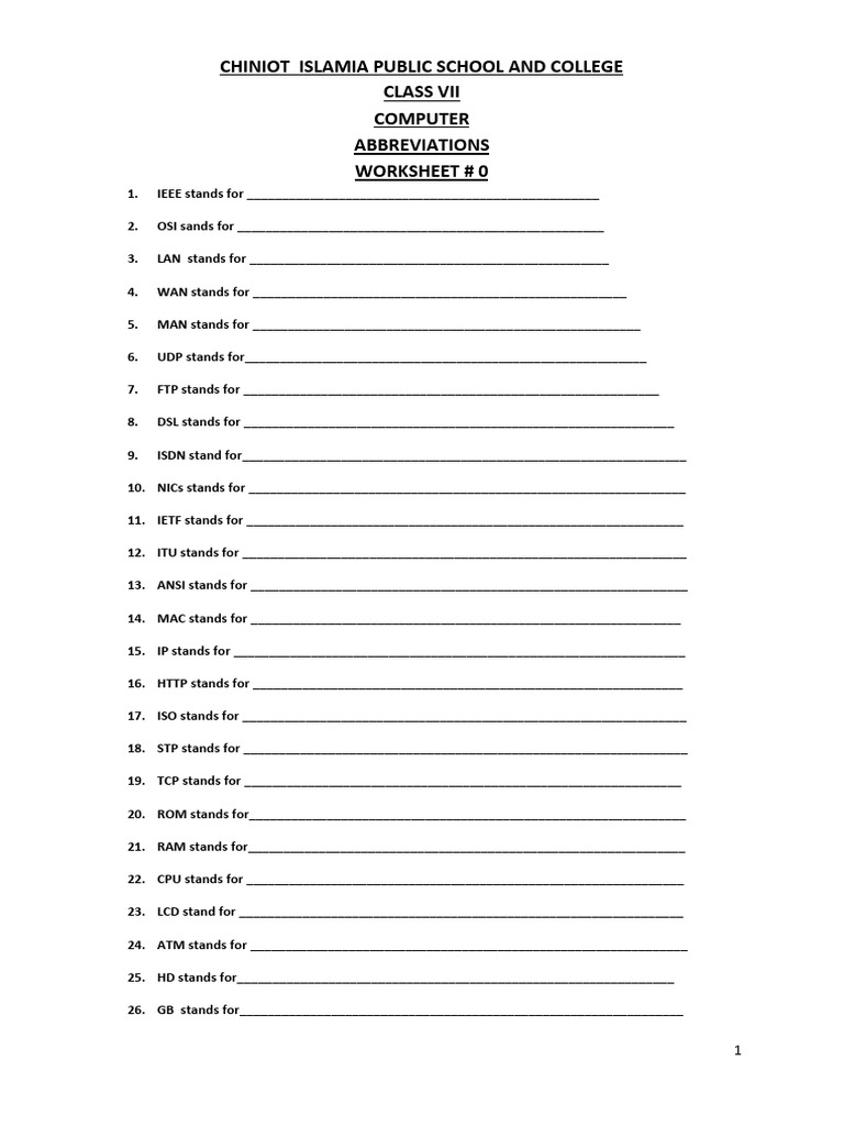 Worksheet Pdf Telecommunications Information And Communications