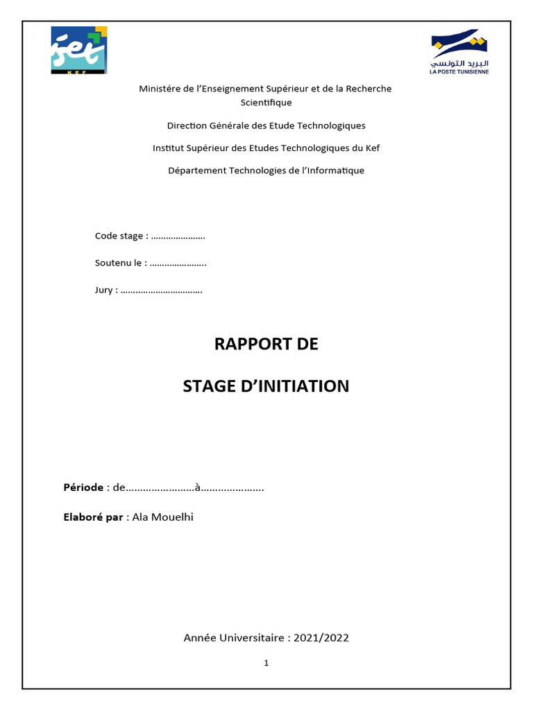 Rapport de Stage à La Poste Tunisienne | PDF | Secteurs du service