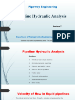 Pipeline Hydraulic Analysis Lec 6