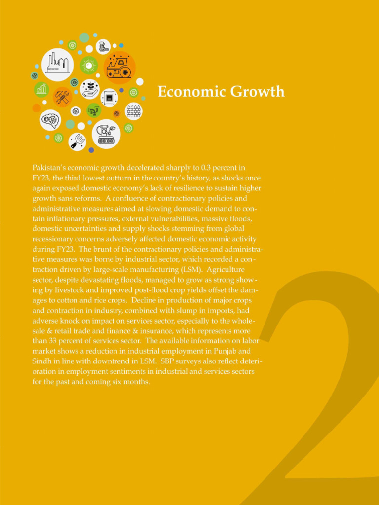 Pakistan FY23 GDP Growth Analysis | PDF | Agriculture | Gross Domestic ...
