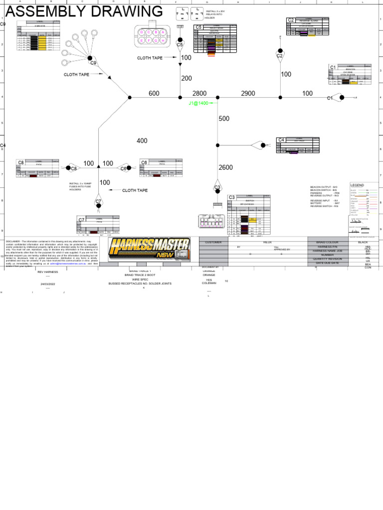 Harness Assembly Drawing and Wiring Guide | PDF