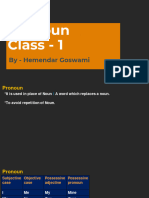 Pronoun Class - 1: by - Hemendar Goswami
