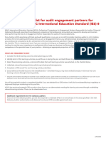 Guidance and Checklist Audit Engagement Partners For Compliance With IES 8