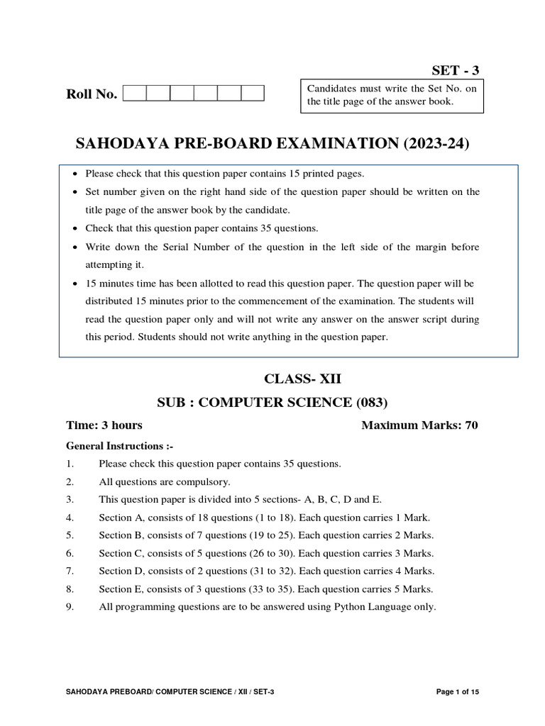 Comp - SC - QP - (Set - 3) | PDF | Computer Network | Table (Database)