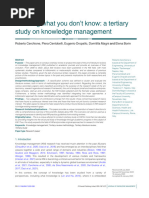 Knowing What You Don 'T Know: A Tertiary Study On Knowledge Management