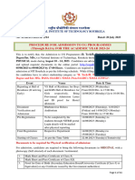 Procedure For Admission To Ug Programmes (Through DASA) FOR THE ACADEMIC YEAR 2023-24