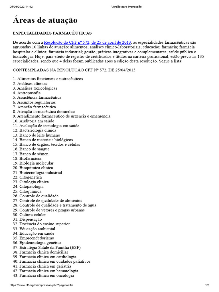Áreas de Atuação Do Farmacêutico | PDF | Farmácia | Farmacêutico