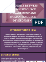 Difference Between Human Resource Management and Human Resource Development