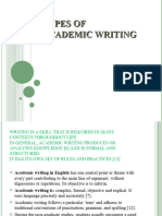 Types OF Academic Writing