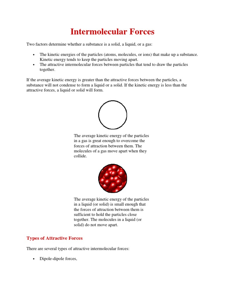 Inter Molecular Forces | PDF | Science & Mathematics