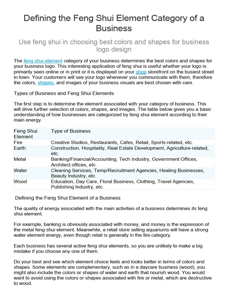 Feng Shui Logo Design for Business | PDF | Logos | Color