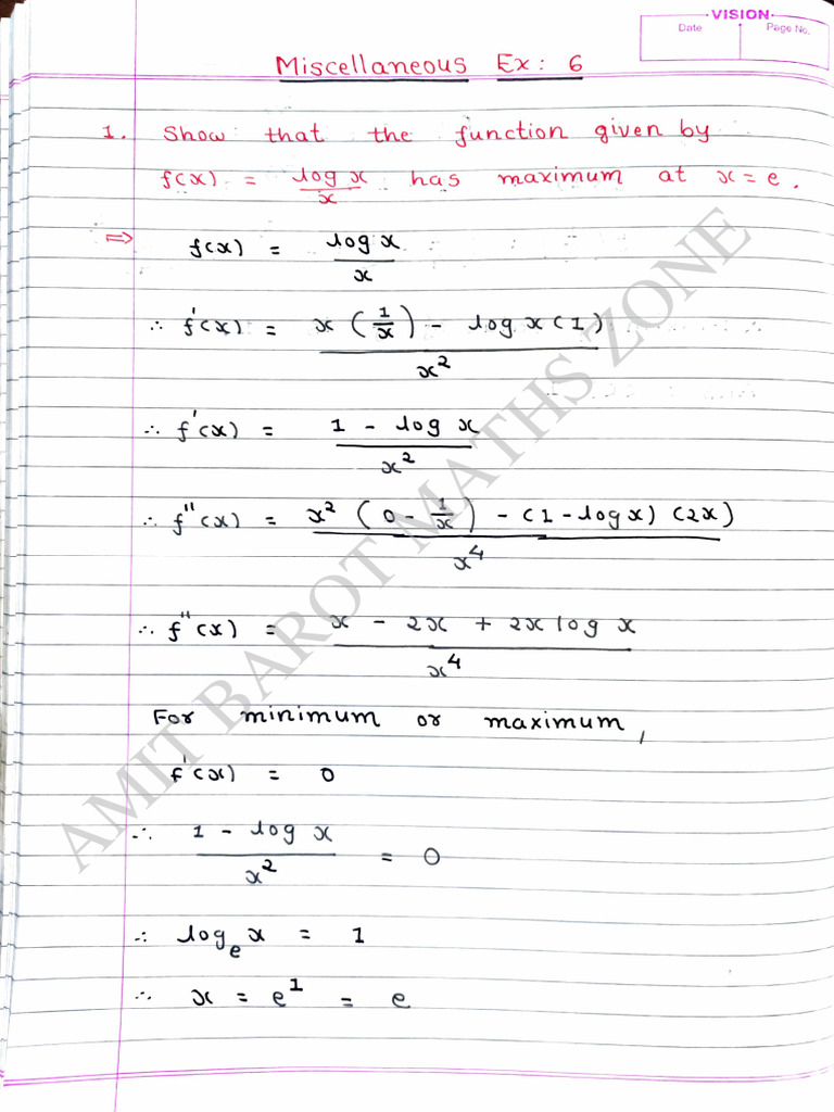 Misc.6 (Amit Sir's Note) | PDF | Calculus | Mathematical Analysis
