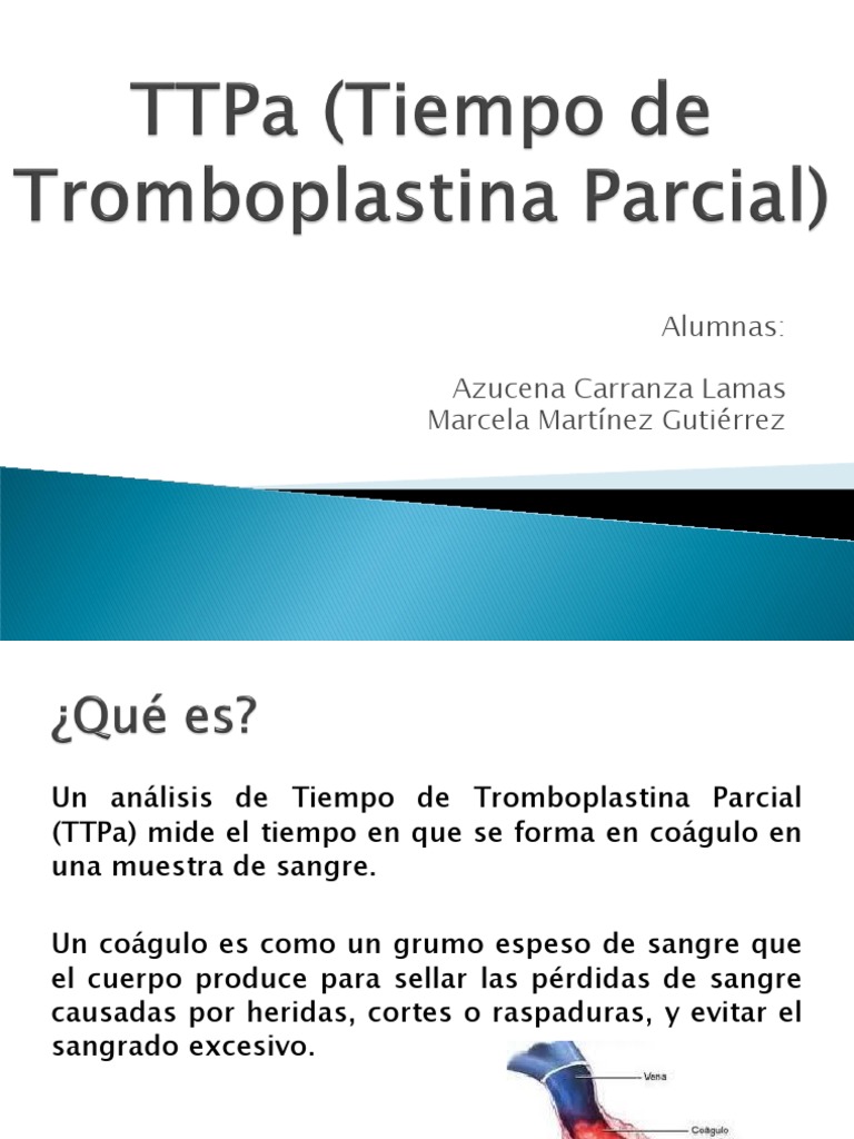 TTPa_(Tiempo_de_Tromboplastina_Parcial) Coagulación Plaqueta