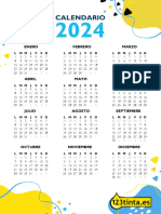 Calendario Anual 2024 Imprimible 123tinta