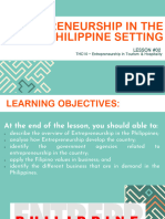 LESSON 02 - Entrepreneurship in the Philippine Setting