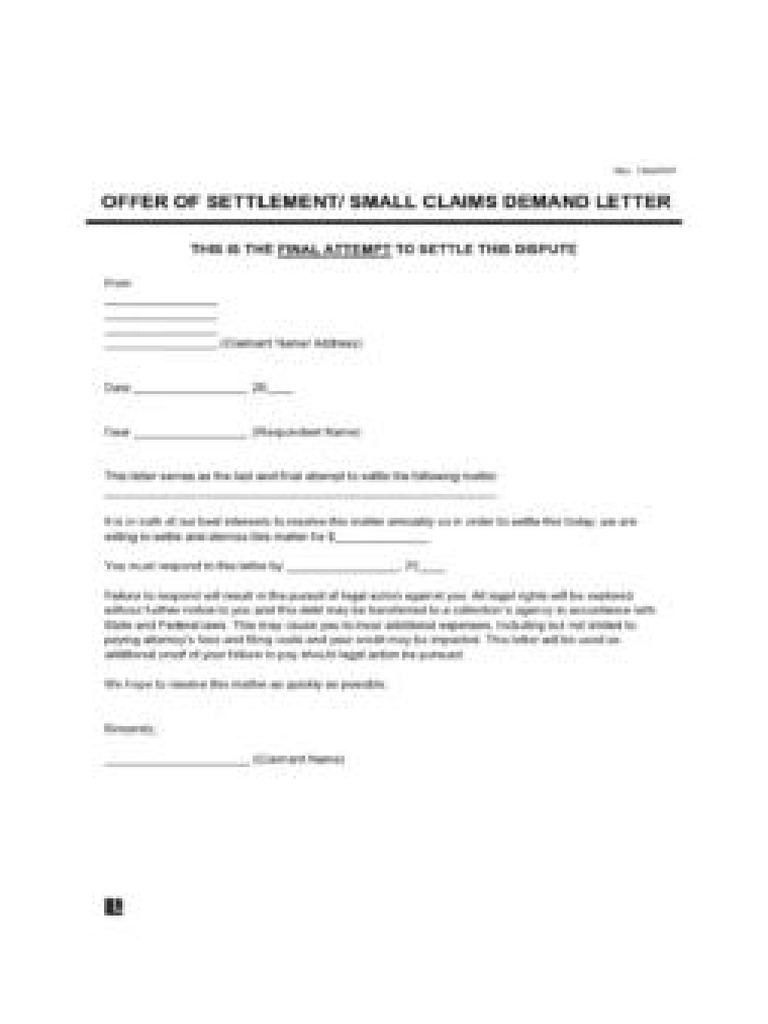 Small Claims Demand Letter Template | PDF