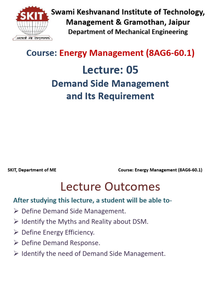 Demand Side Management Overview | PDF | Efficient Energy Use | Energy ...