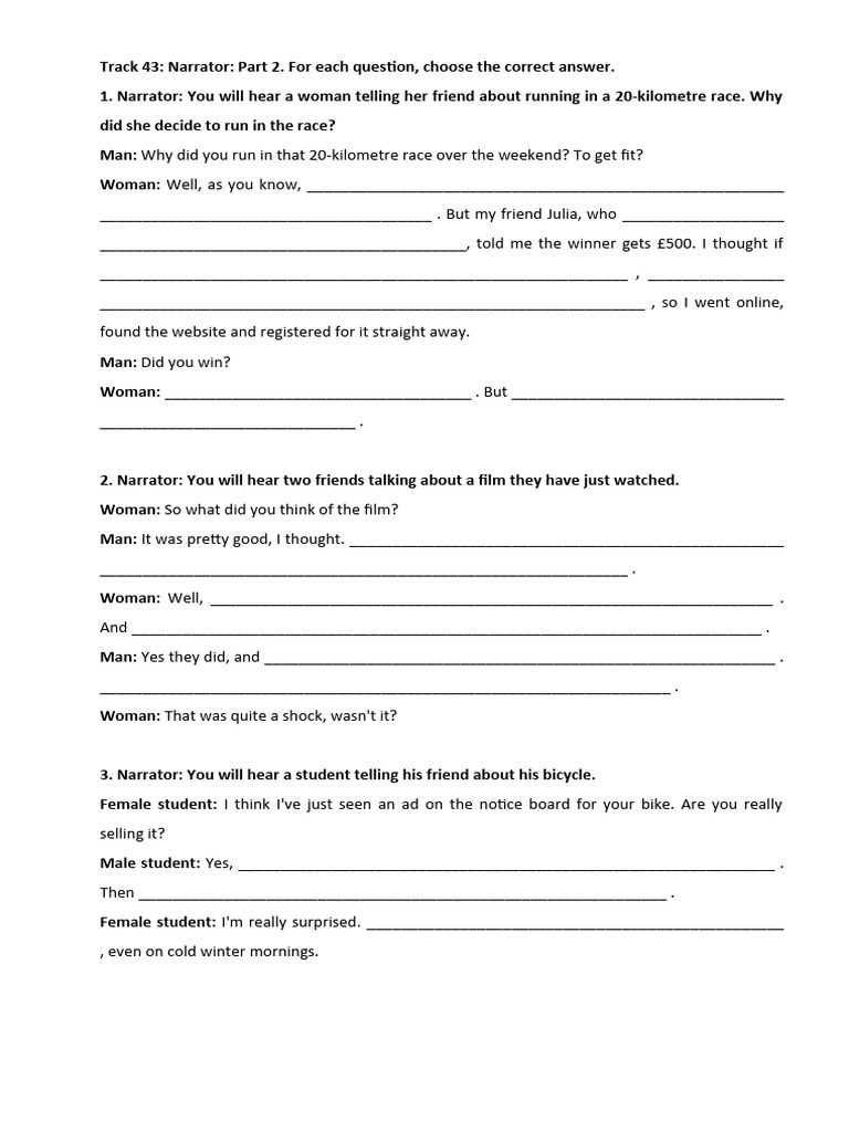 Complete B1 - Unit 9 - Transcripts | PDF