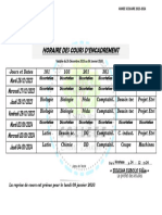 Horaire de Cours D'encadrement