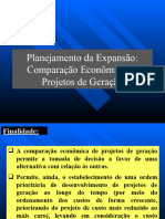 PEA 2420 Planejamento - Comparação Econômica de Projetos de Geração V2012