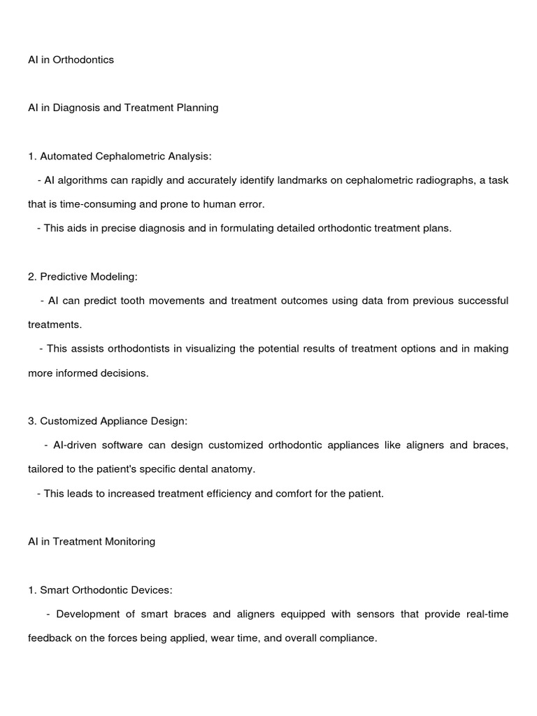 AI in Orthodontics Corrected | PDF | Orthodontics | Artificial Intelligence