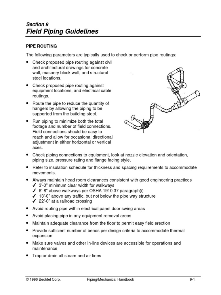 Field Piping Routing Guidelines | PDF | Pipe (Fluid Conveyance) | Valve