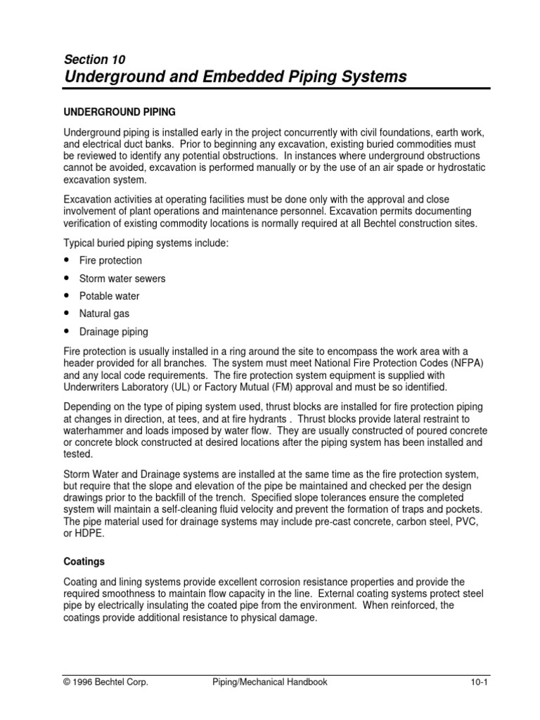 Embedded and Underground Piping Systems | PDF | Pipe (Fluid Conveyance ...