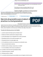 Ejercicio de Gramática para Traducir Al Inglés y Practicar Tu Nivel Gramatical