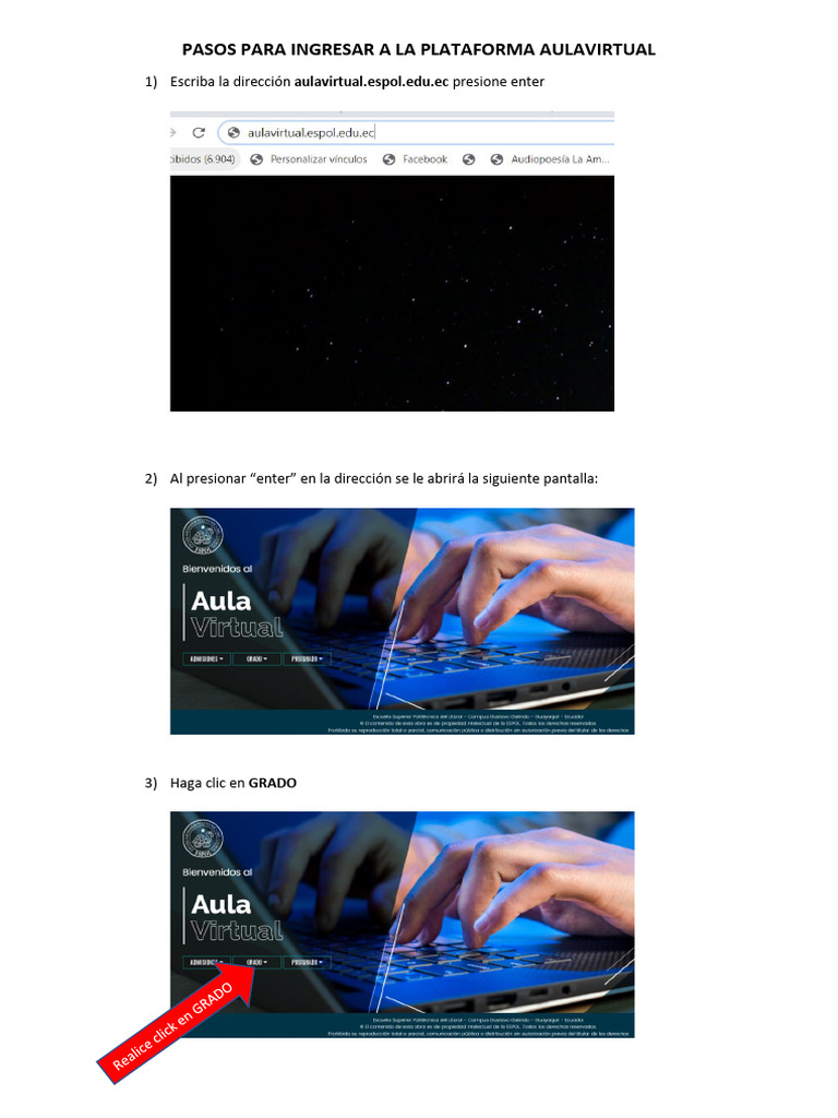 Pasos Para Ingresar A Aulavirtual Pdf Ventana Informática
