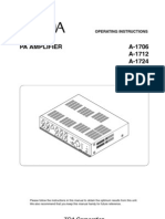 Pa Amplifier A-1706 A-1712 A-1724: Operating Instructions
