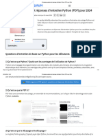 Principales Questions Et Réponses D'entretien Python (PDF) Pour 2024