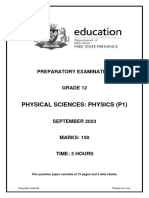 2023 Free State Physical Sciences P1 Prelim QP