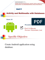 Unit v- Activity and Multimedia With Databases