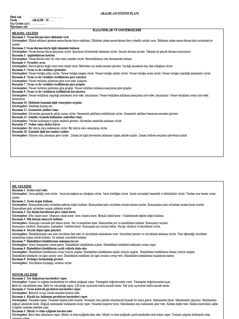Ege le bi lge aralik aylik e i ti m plani pdf