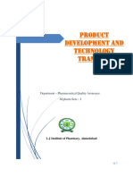 Product Development and Technology Transfer Rushvi Patel