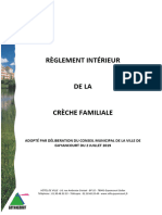 REGLEMENT INTERIEUR Crèche Familiale F