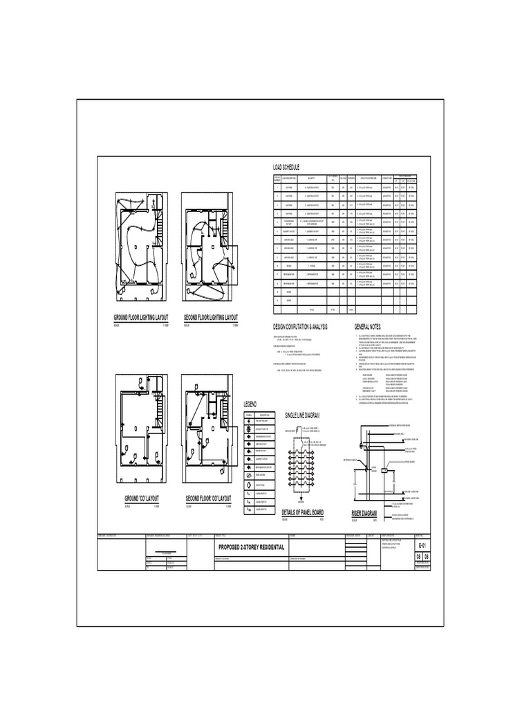 Load Schedule: Ground Floor Lighting Layout Second Floor Lighting ...