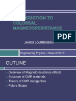 Introduction To Colossal Magneto Resistance