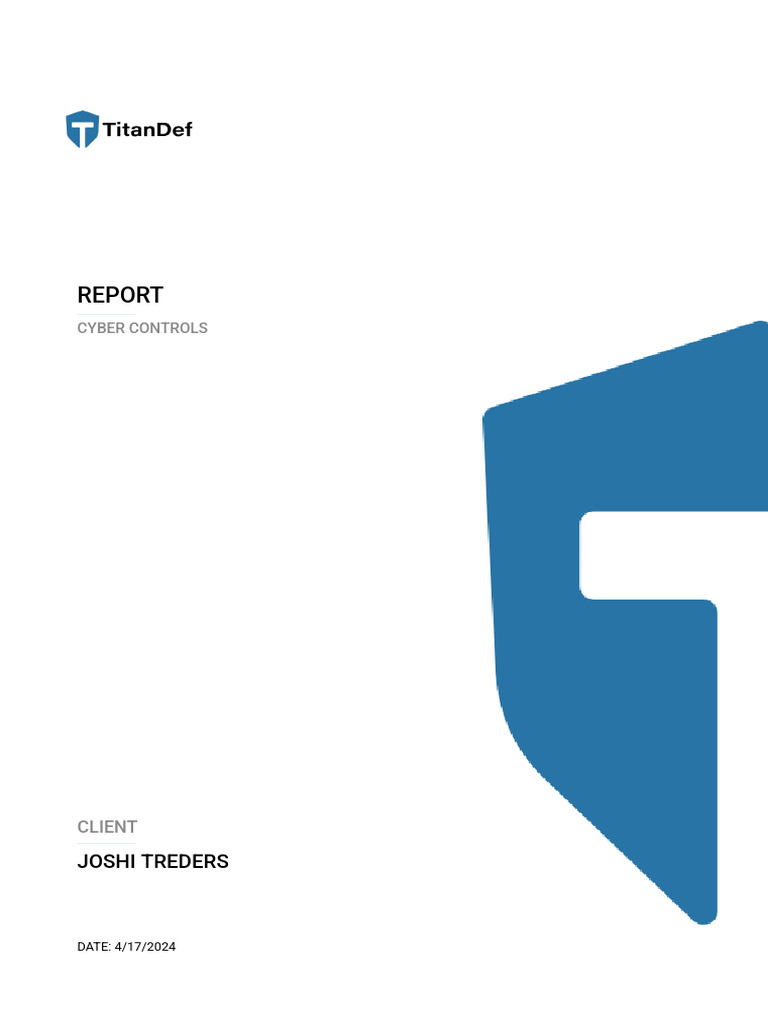 Cybersecurity Controls Report for Joshi Treders | PDF | Security ...