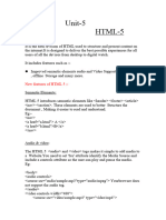 Unit-5 HTML-5: New Features of HTML 5