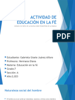 Actividad de Educación en La Fé