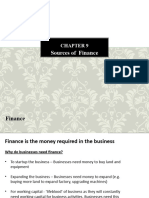 Sources of Finance Presentation Notes