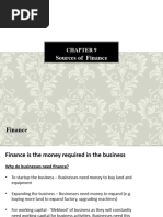 Sources of Finance Presentation Notes