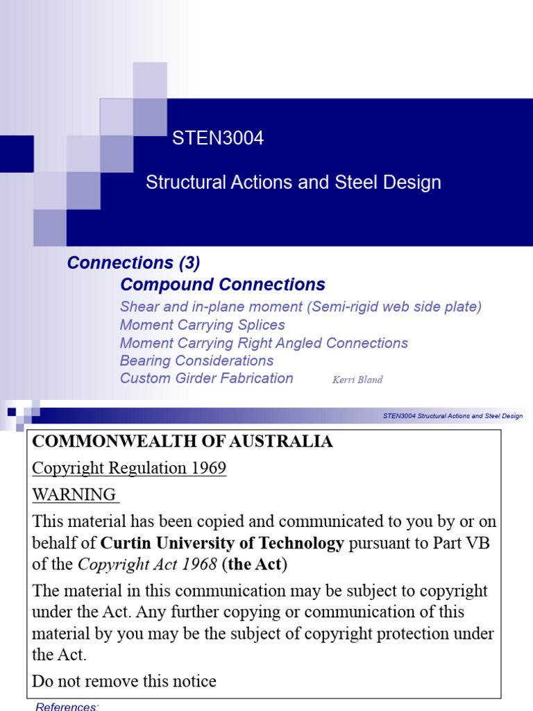Steel 8 - Connections 3 (Compound) | PDF | Bending | Beam (Structure)