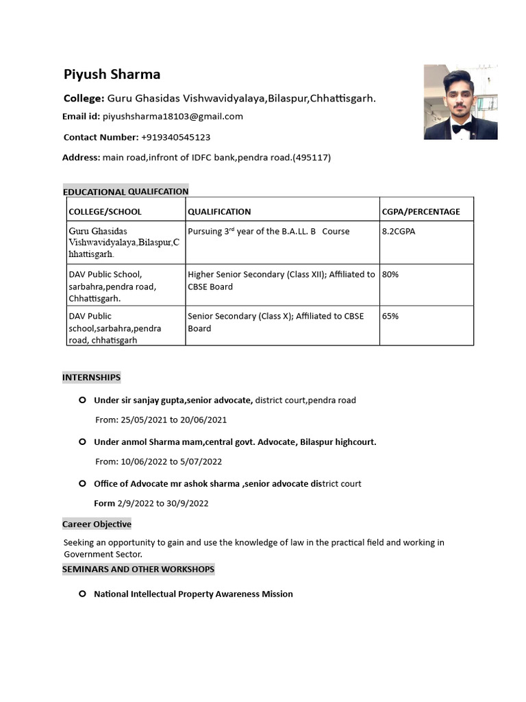 Piyush Sharma | PDF | Advocate | Justice