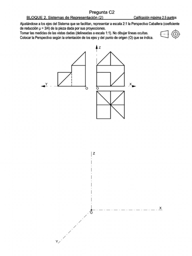 Representación de Perspectiva Caballera | PDF | Perspectiva (Gráfica ...