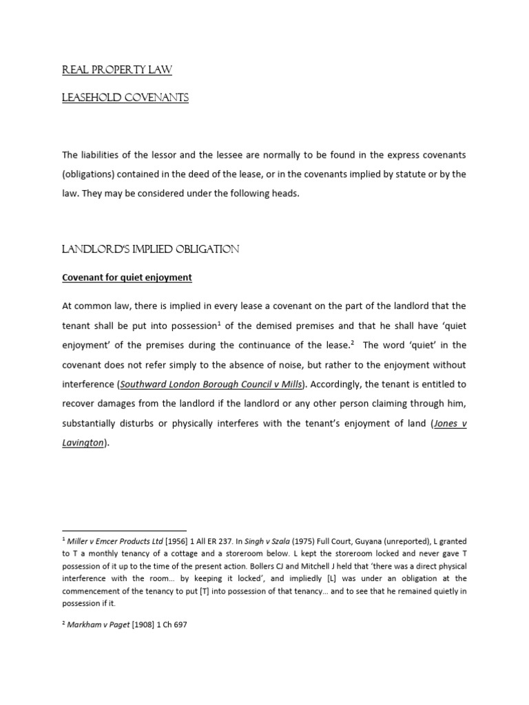 Leasehold Covenants Explained | PDF | Lease | Leasehold Estate
