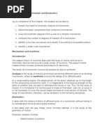 Introduction To Mechanism and Kinematics