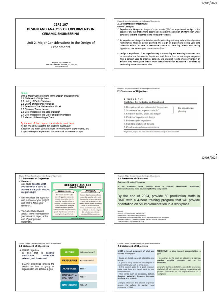 Unit 2 - Major Consideration in The Design of Experiment | PDF ...