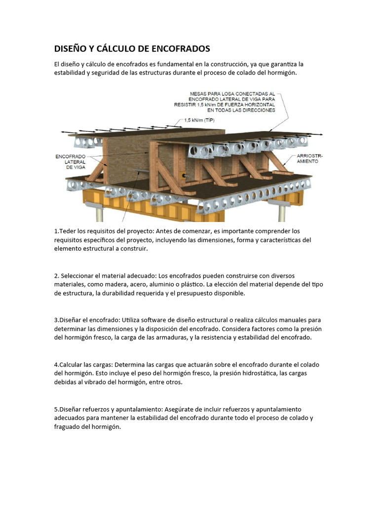 Diseño y Cálculo de Encofrados | PDF | Hormigón | Concreto reforzado